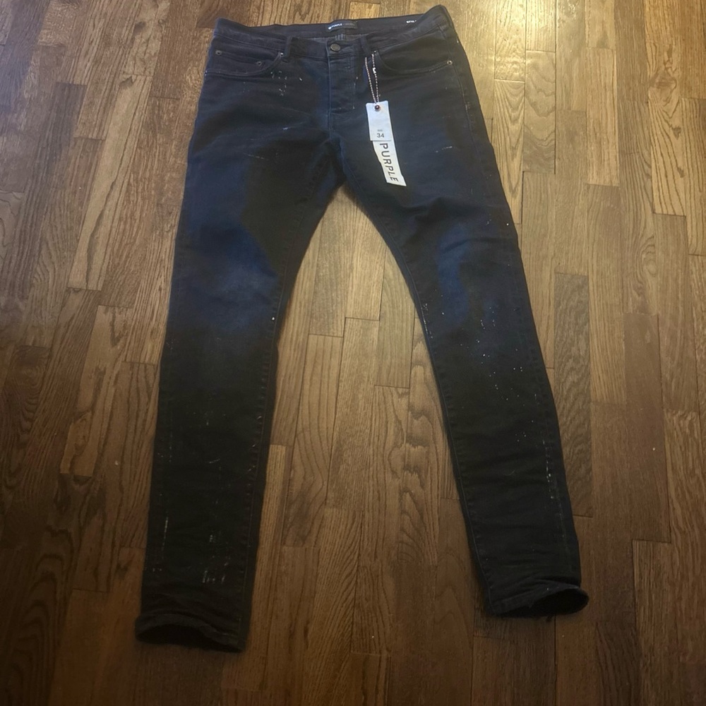 Purple brand jeans size 34 metallic paint